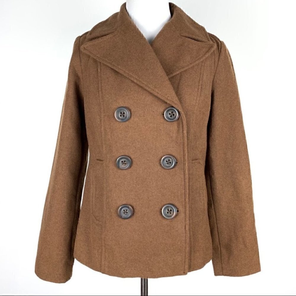 Old Navy jacket S brown 39% wool double breasted
